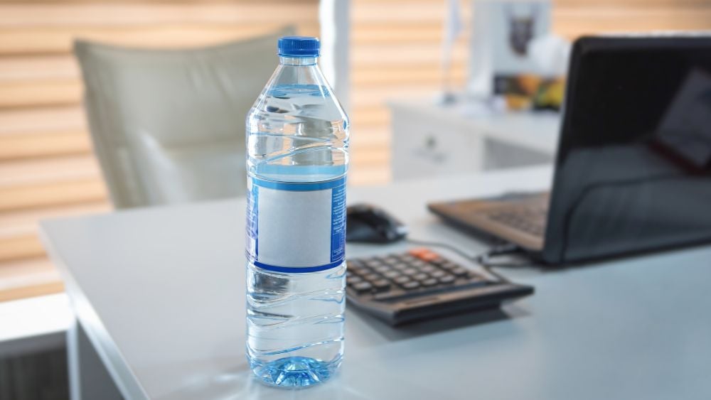 water bottle with mockup label